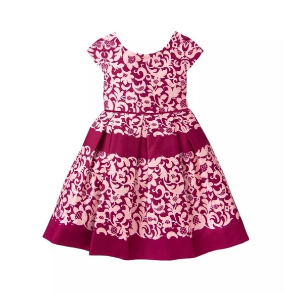 Janie and Jack Cranberry Collection Lace Print Dress 6-12 M - Picture 1 of 6
